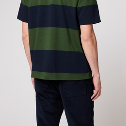 PS Paul Smith Oversized Navy and Green Block Stripe T-Shirt
