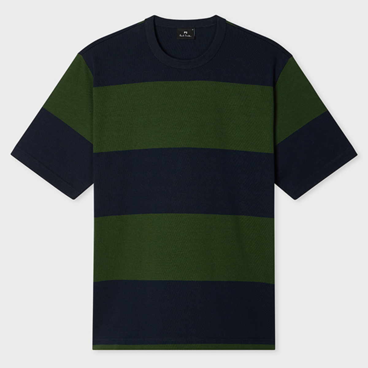 PS Paul Smith Oversized Navy and Green Block Stripe T-Shirt