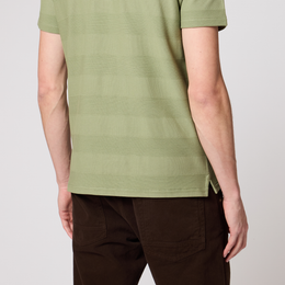 PS Paul Smith Washed Green Textured Stripe Polo Shirt