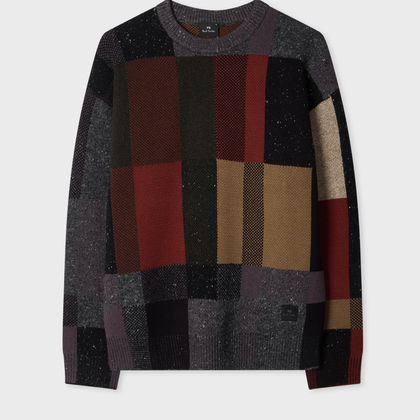 PS Paul Smith Pebbles Check Wool-Blend Sweater