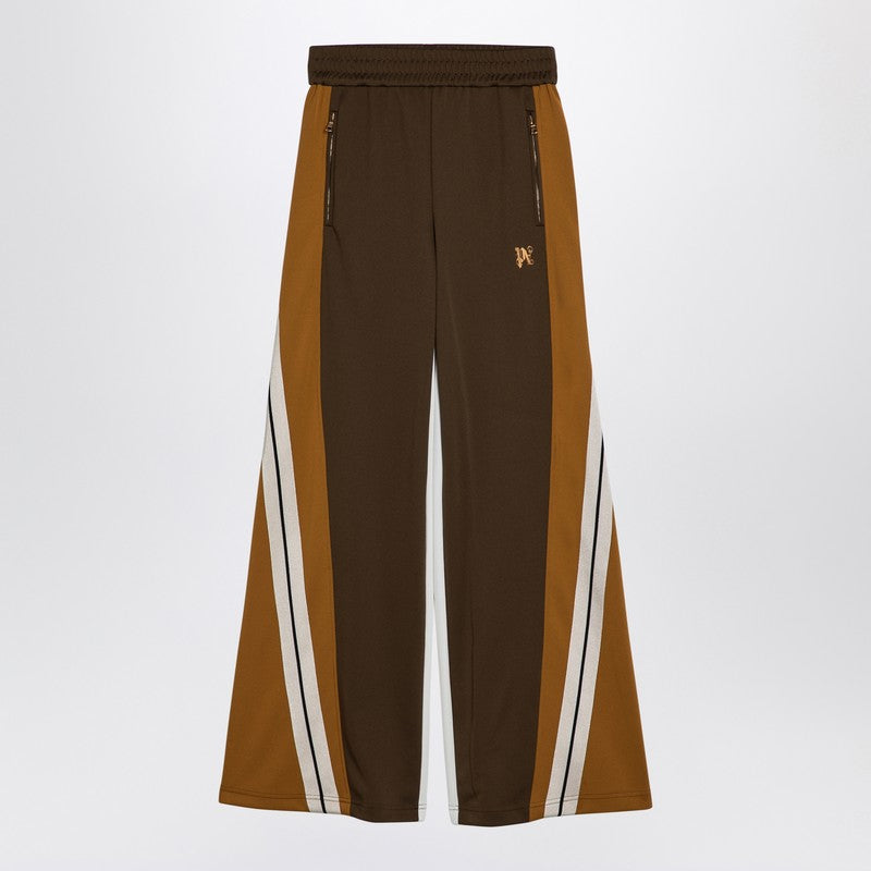 Palm Angels Brown/ochre colour-block wide trousers