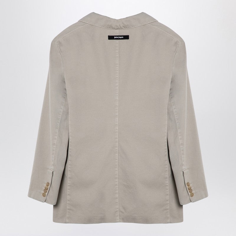 Palm Angels Beige double-breasted cotton jacket