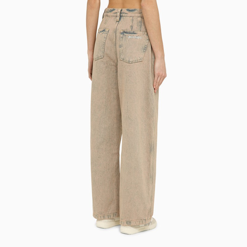 Palm Angels Wide jeans in pinkish denim