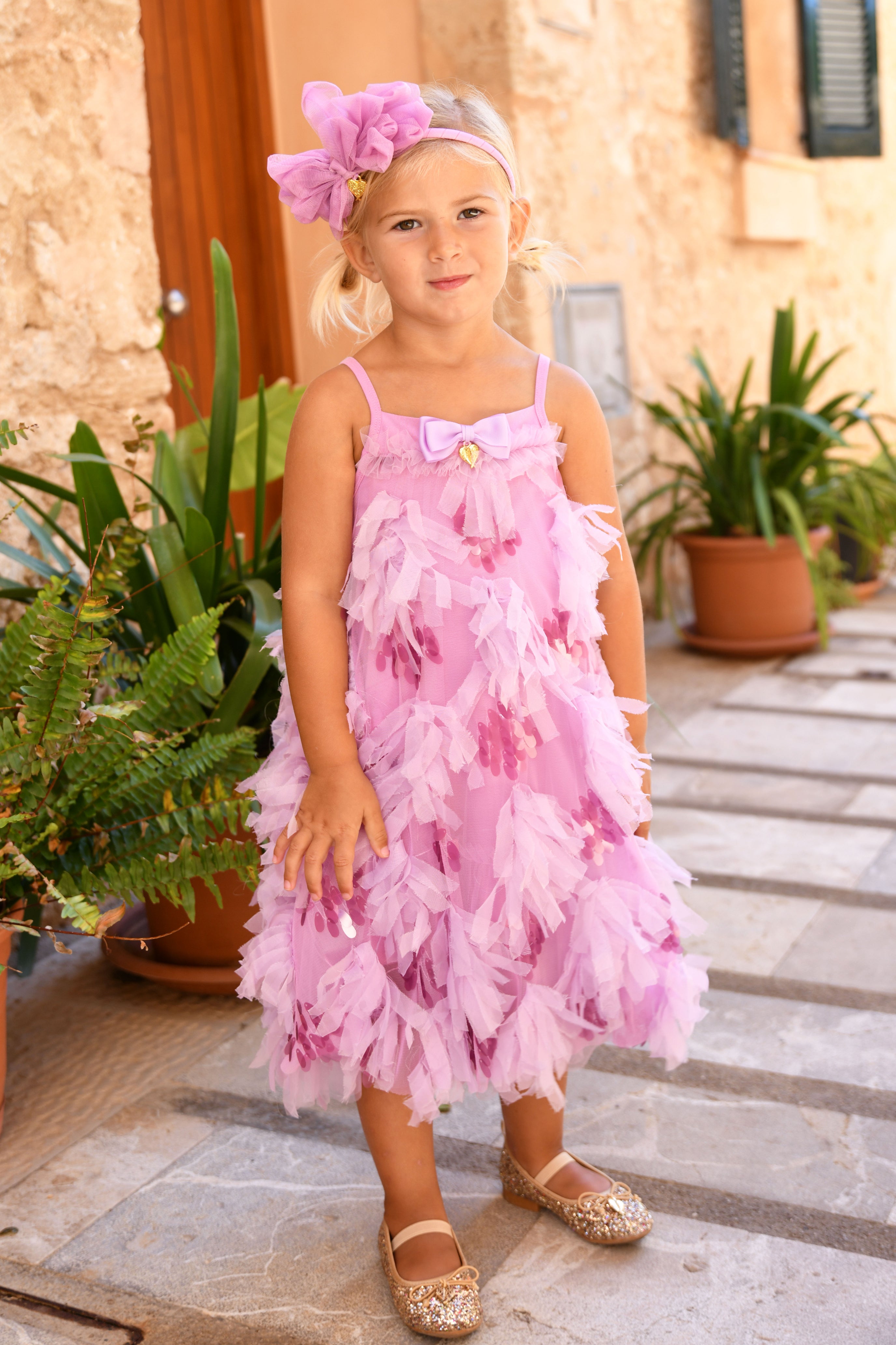 Palma 3D Tulle And Sequin Dress Orchid