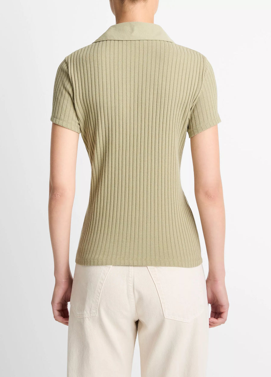 Ribbed Cotton-Blend Polo Shirt