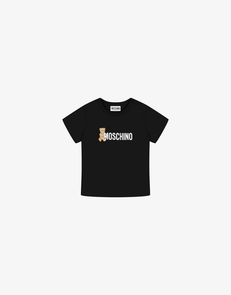Printed cotton jersey T-shirt BLACK