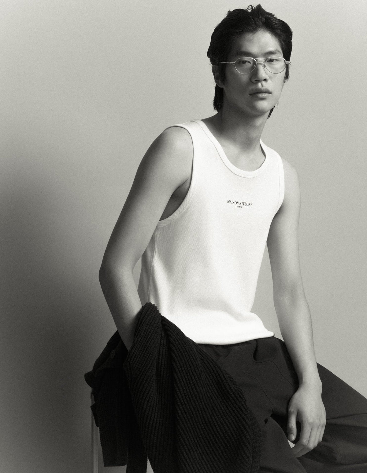 Maison Kitsune Paris Ribbed Tank Top