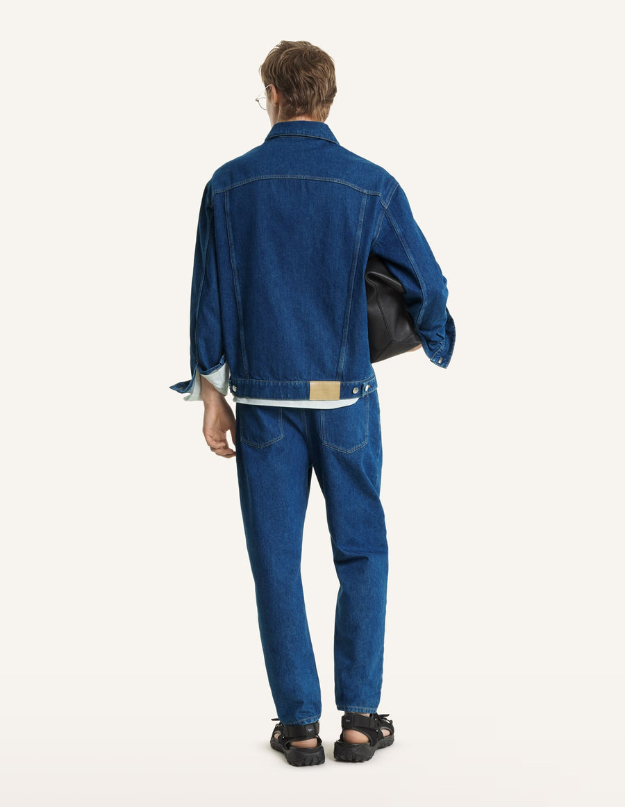Washed Indigo Tapered Leg Denim