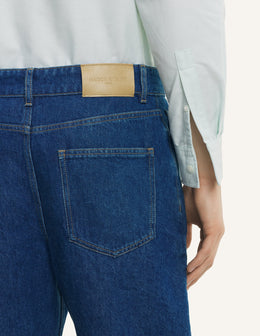 Washed Indigo Tapered Leg Denim