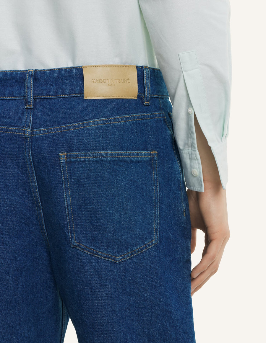 Washed Indigo Tapered Leg Denim