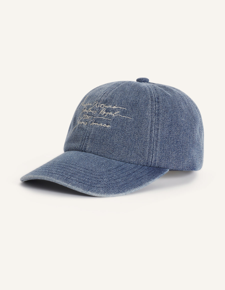 Poetic Script Denim Cap