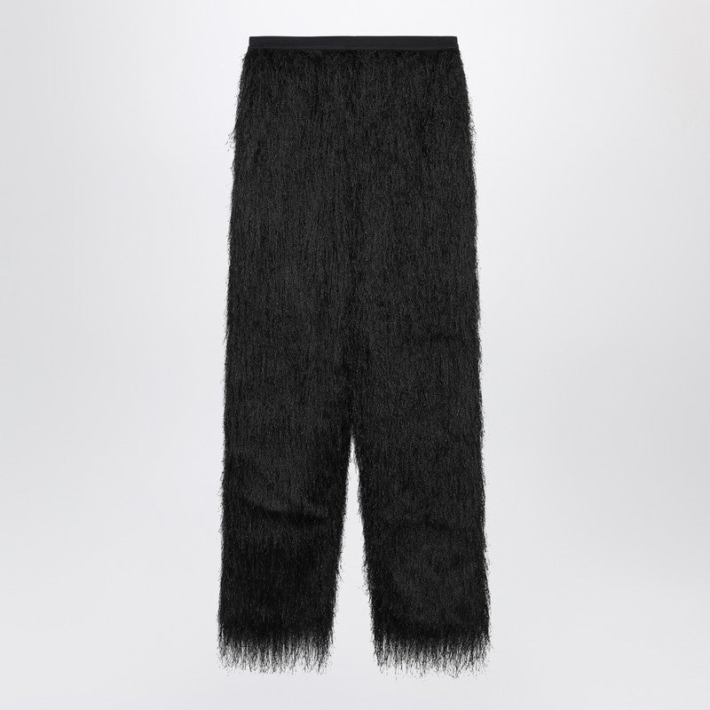 Loulou Studio Black Reed fringed trousers