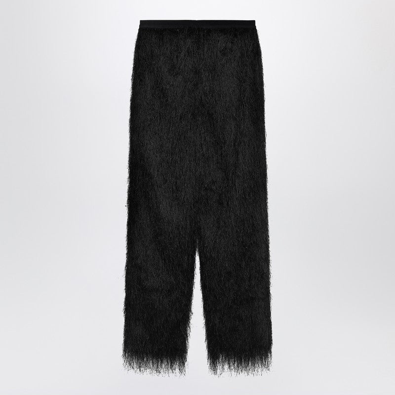 Loulou Studio Black Reed fringed trousers