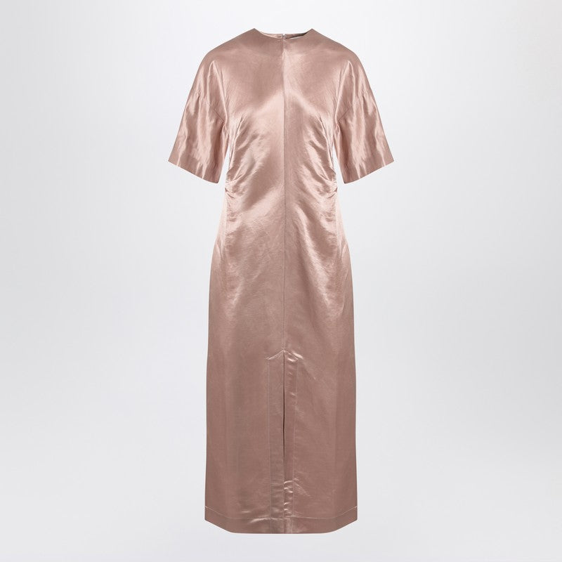 Loulou Studio Long antique pink dress in linen and silk