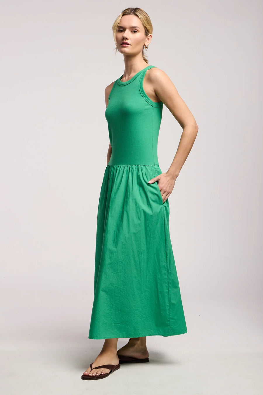 Romilly Flowing Poplin Pink Dress