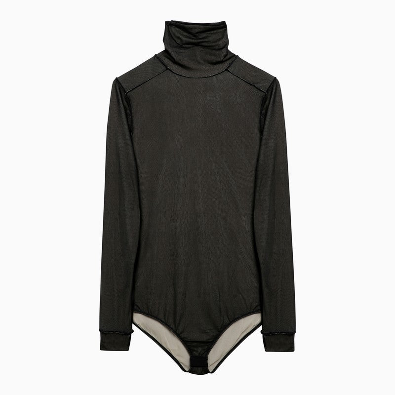 Maison Margiela Black viscose jersey bodysuit
