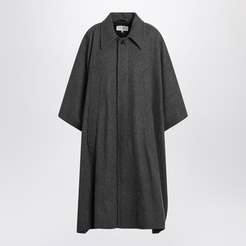 MM6 Maison Margiela Long gray cape coat