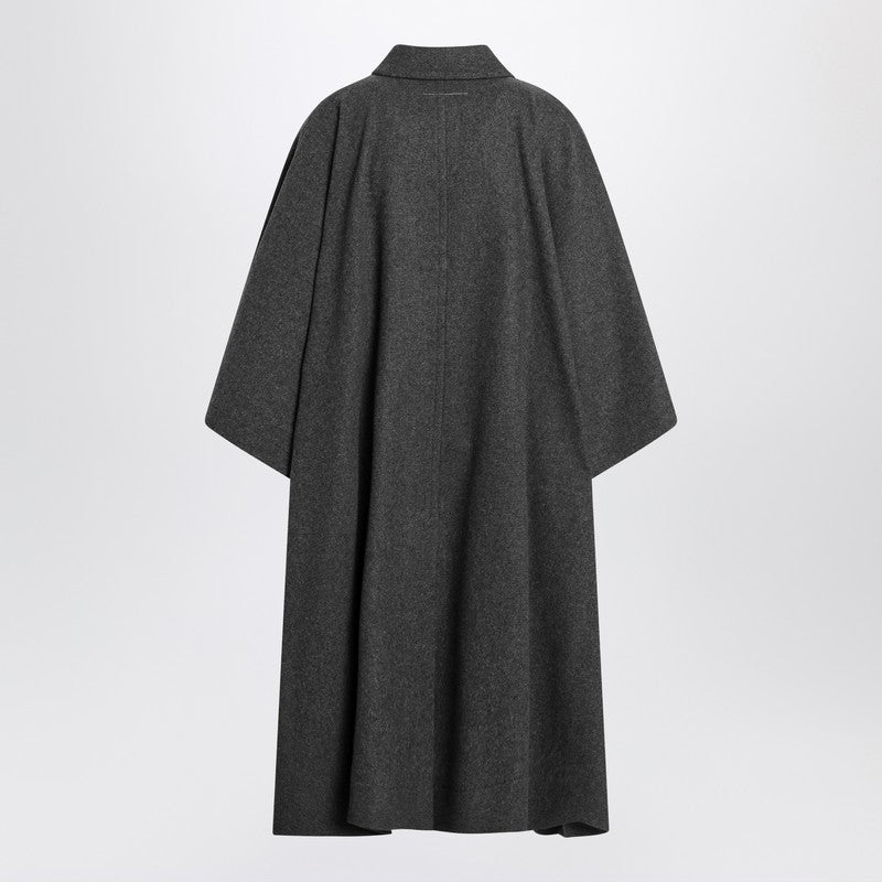 MM6 Maison Margiela Long gray cape coat
