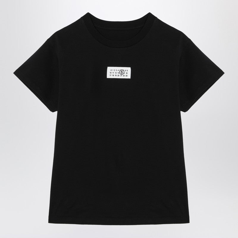 MM6 Maison Margiela Black T-shirt with Numeric Signature
