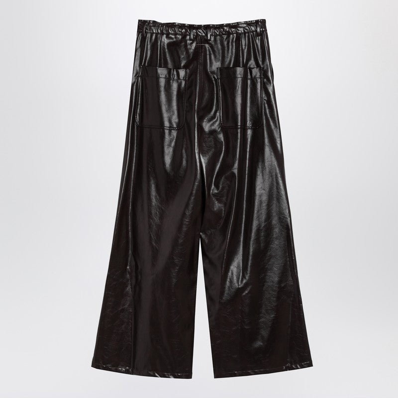 MM6 Maison Margiela Shiny burgundy wide trousers