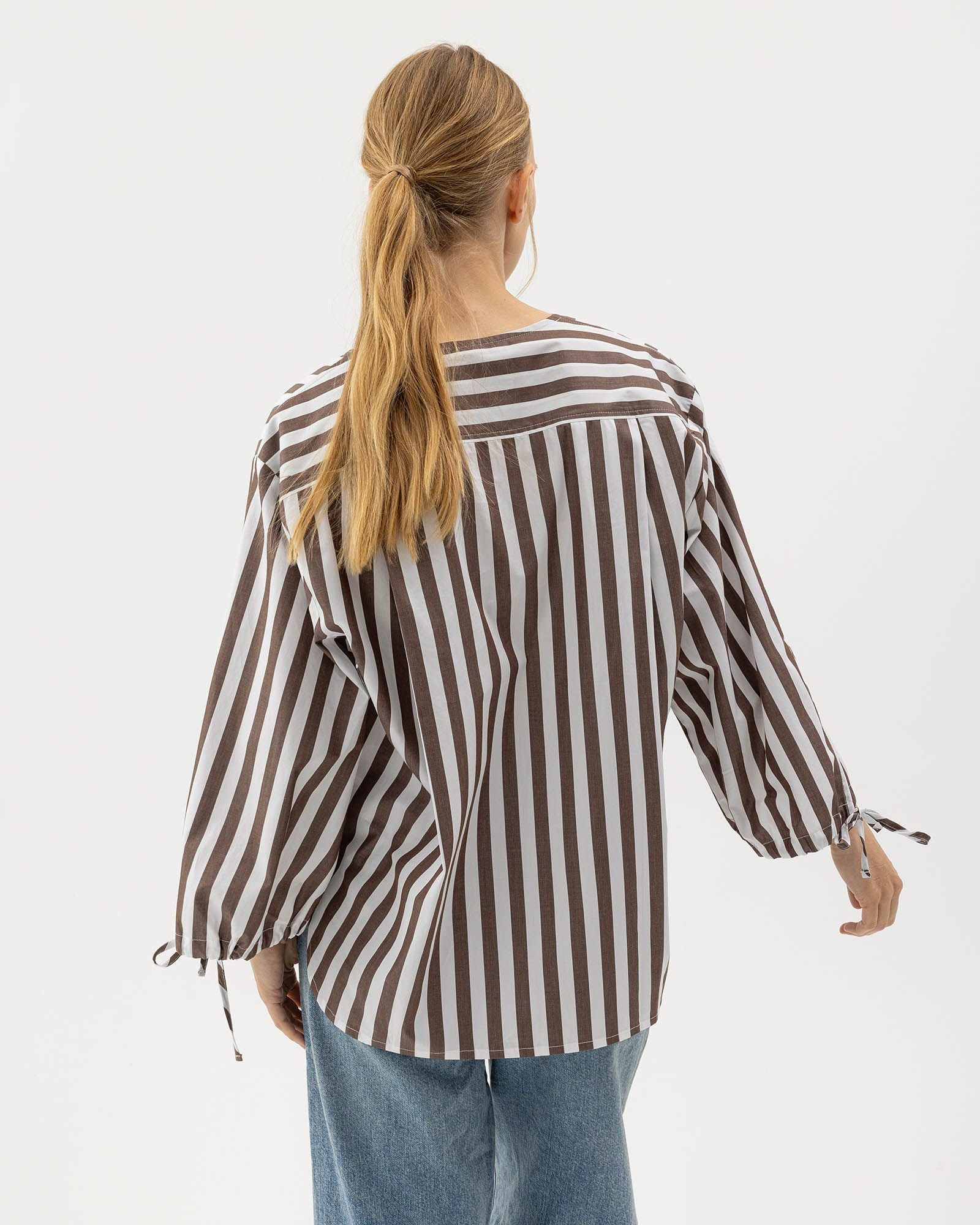 Holebrook Marie Shirt - Dark Brown / White