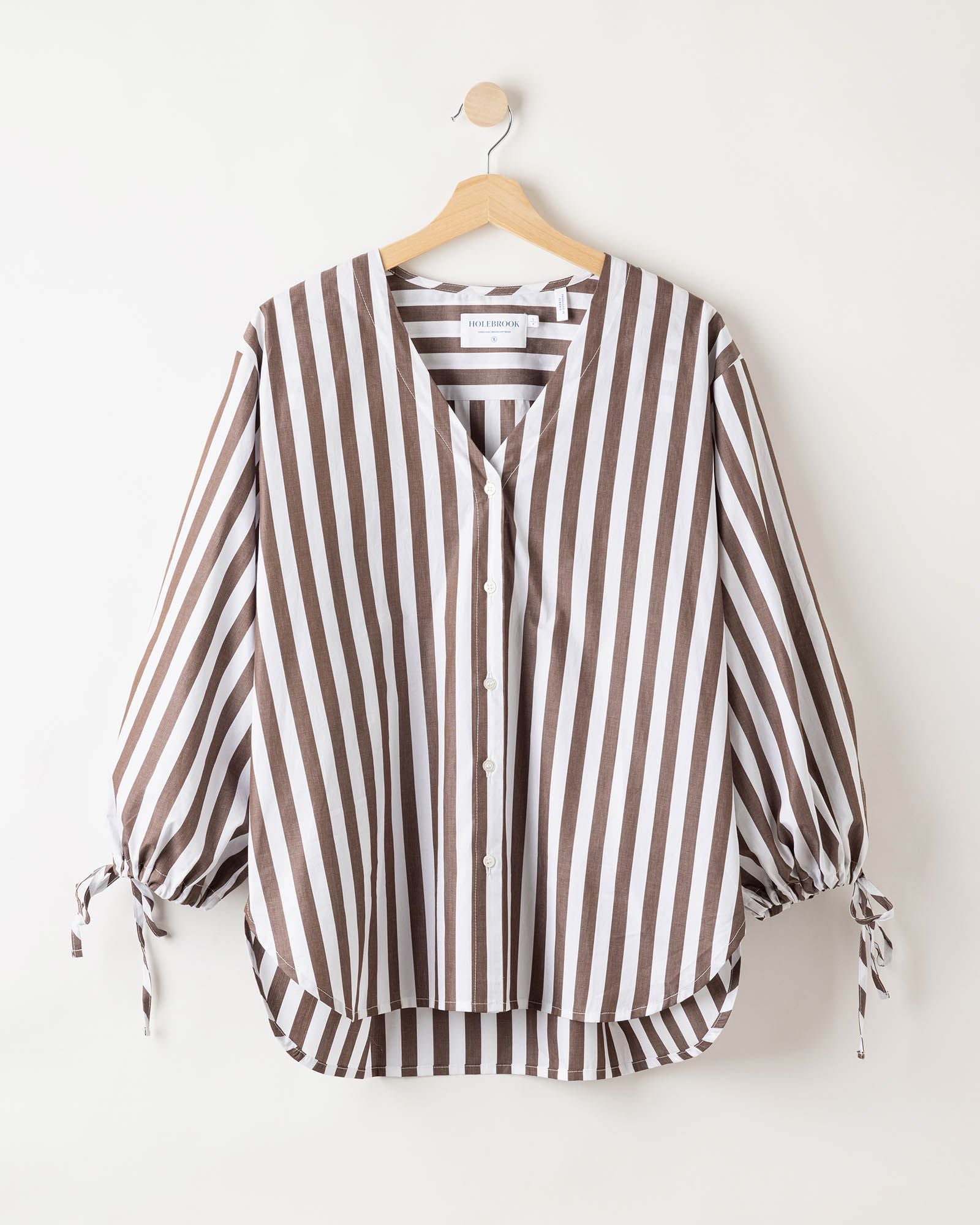 Holebrook Marie Shirt - Dark Brown / White