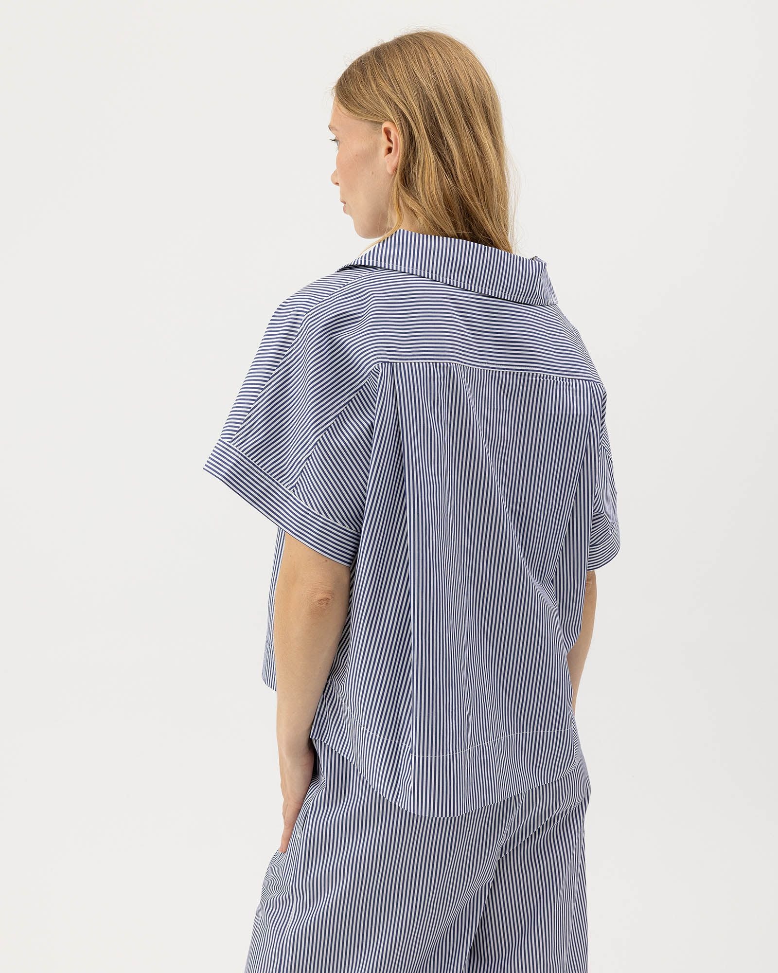 Holebrook Marie Pop Over Top - Navy / White