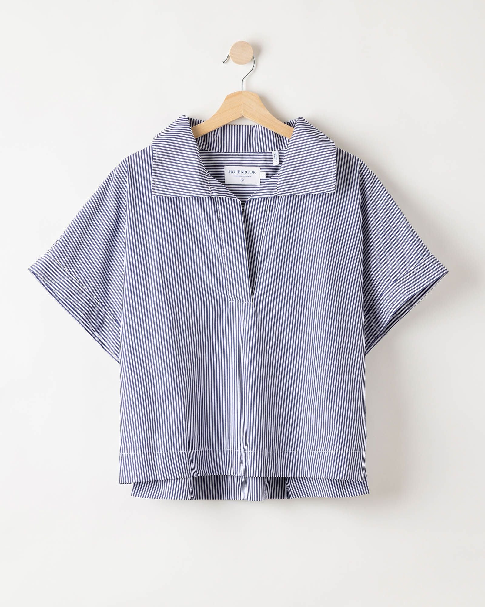 Holebrook Marie Pop Over Top - Navy / White