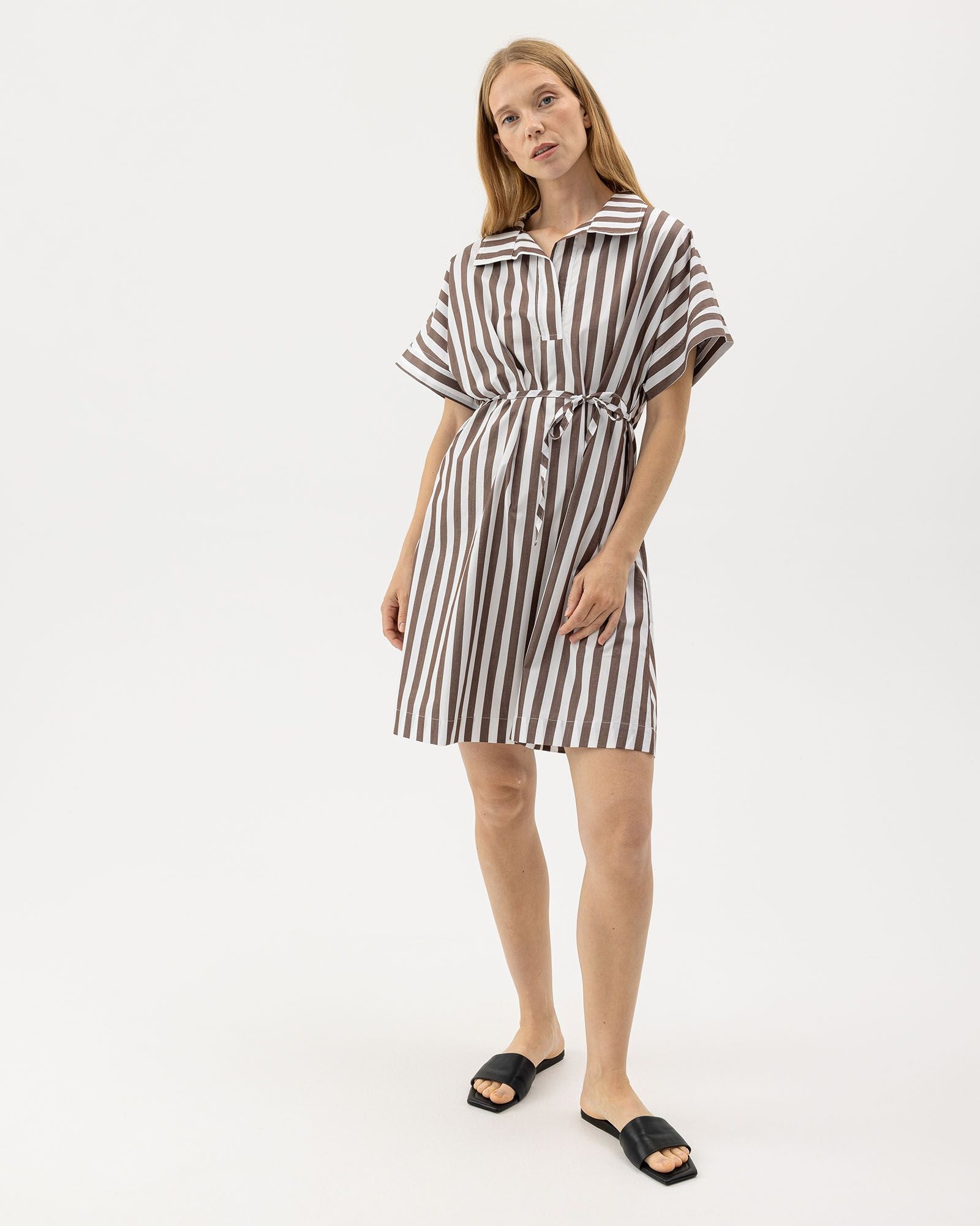 Holebrook Marie Tunic Dress - Dark Brown / White