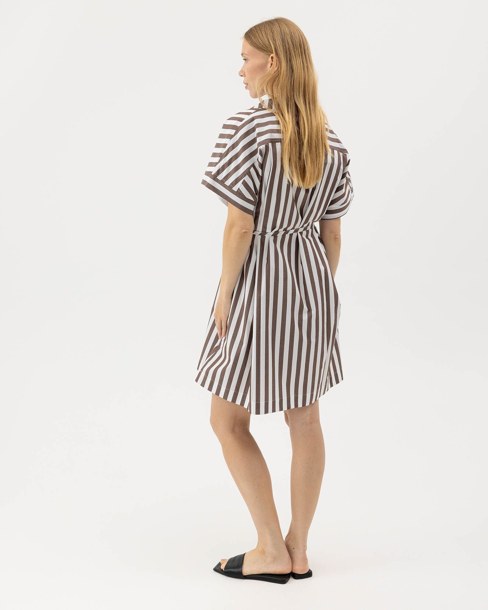 Holebrook Marie Tunic Dress - Dark Brown / White
