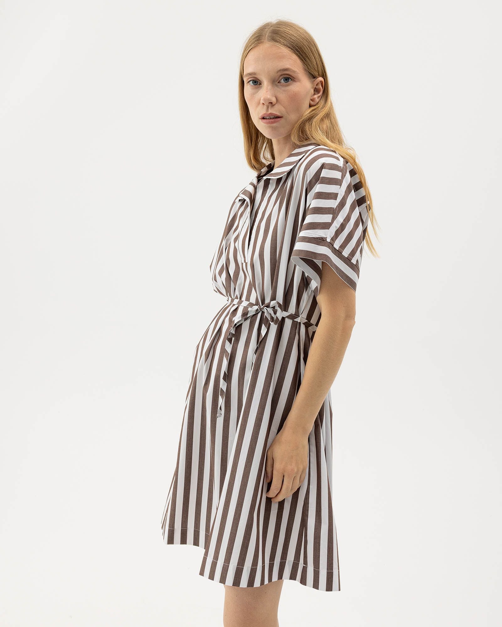 Holebrook Marie Tunic Dress - Dark Brown / White