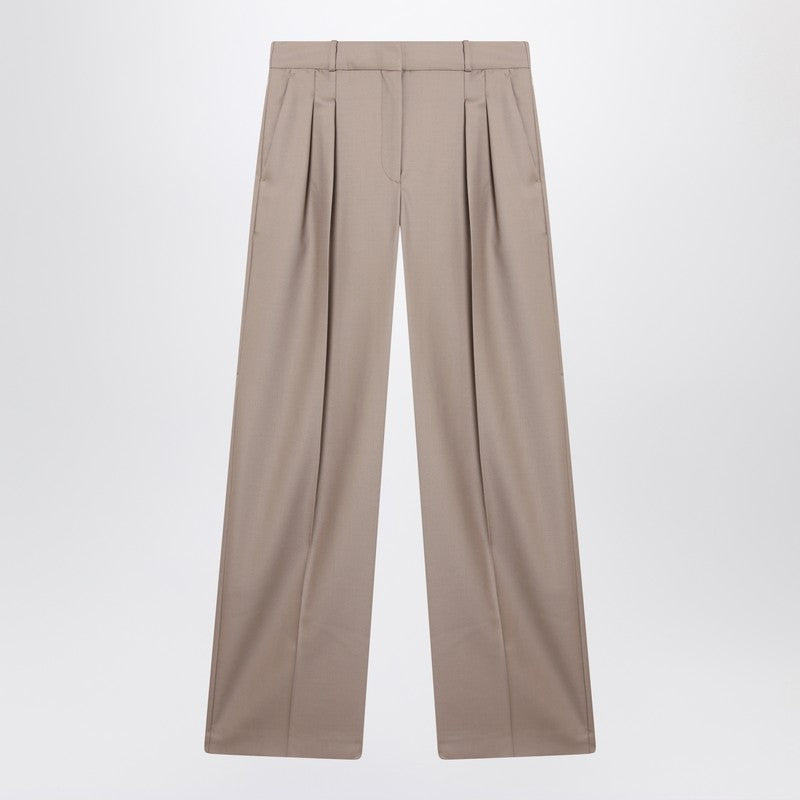 Loulou Studio Jacket with darts in taupe wool