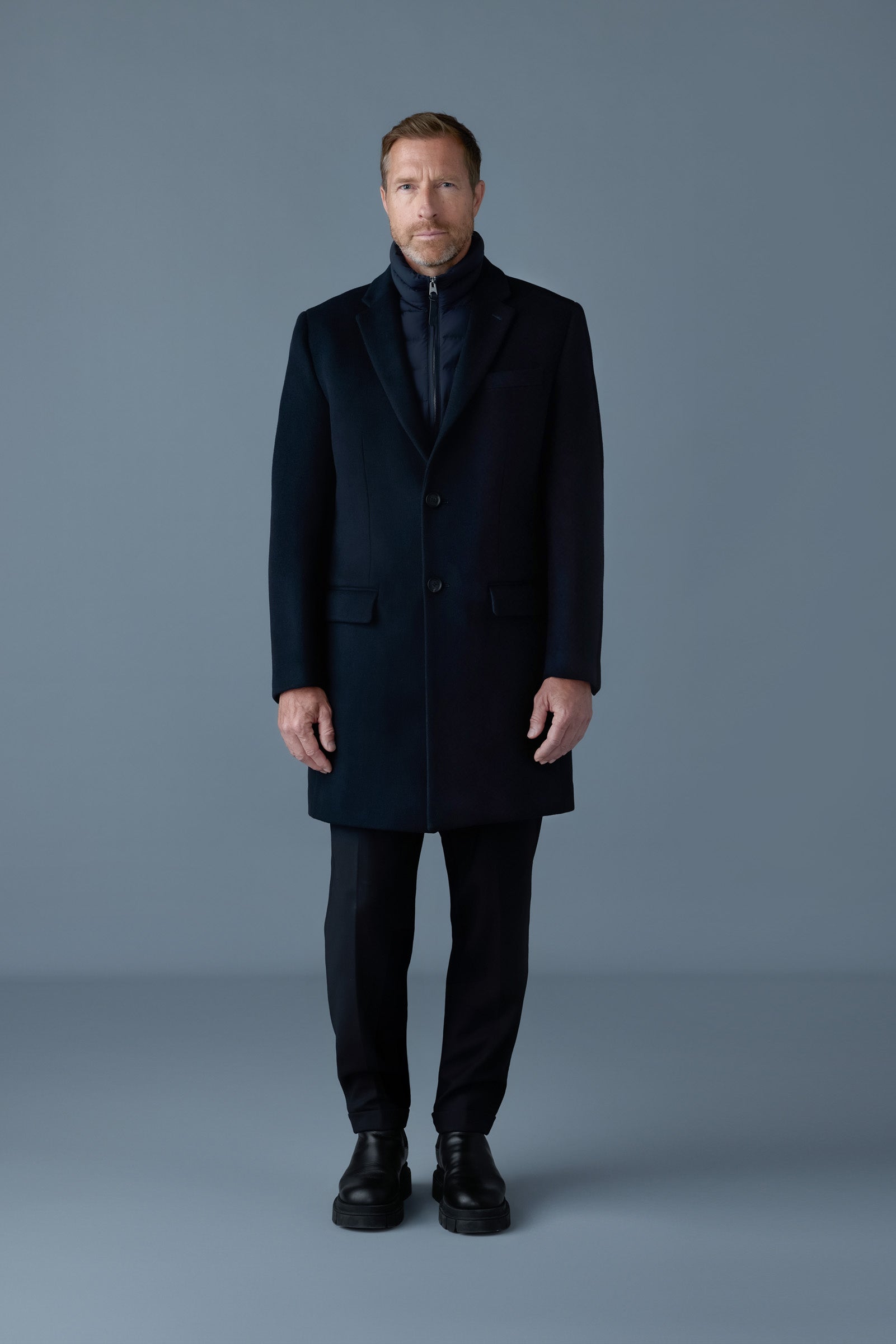 SKAI-SLB 3-in-1 wool coat with removable down liner