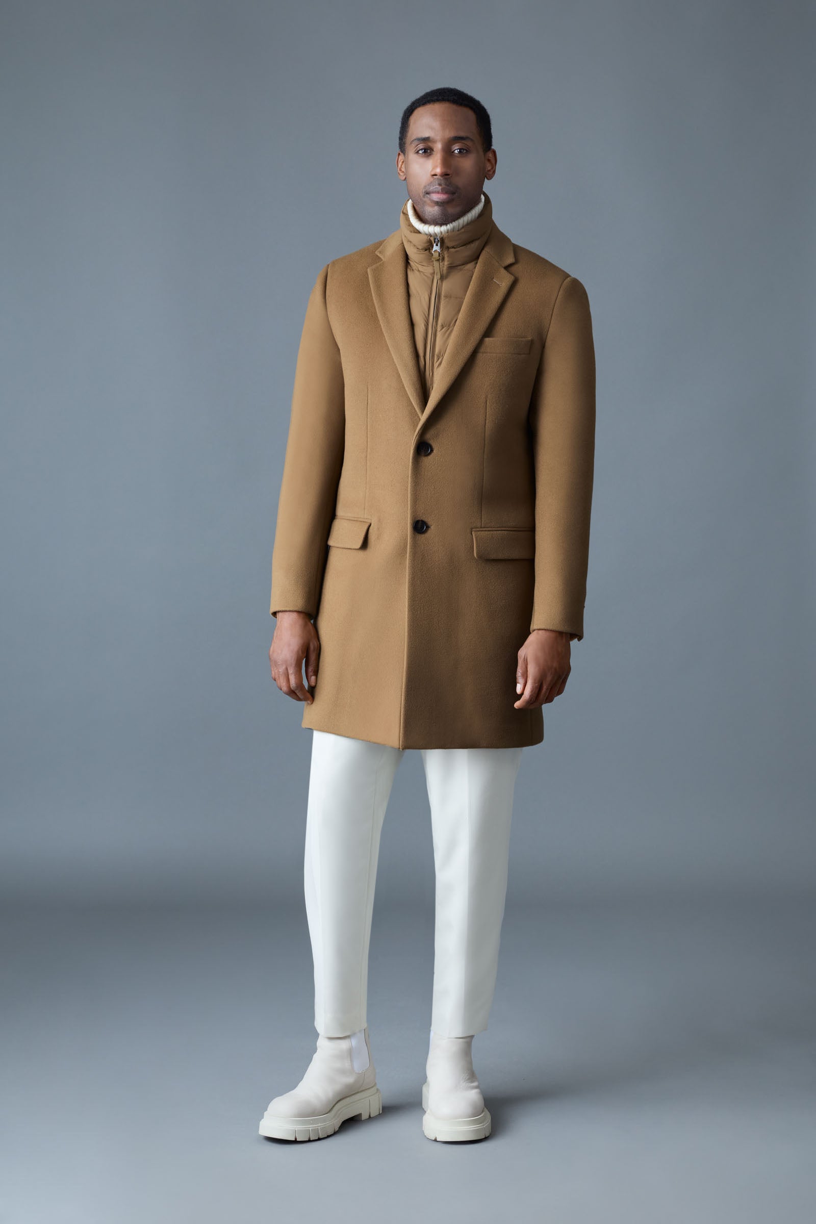 SKAI-SLB 3-in-1 wool coat with removable down liner