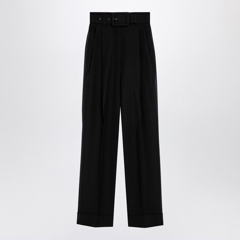 Max Mara Pianoforte Black Grain de Poudre wool trousers