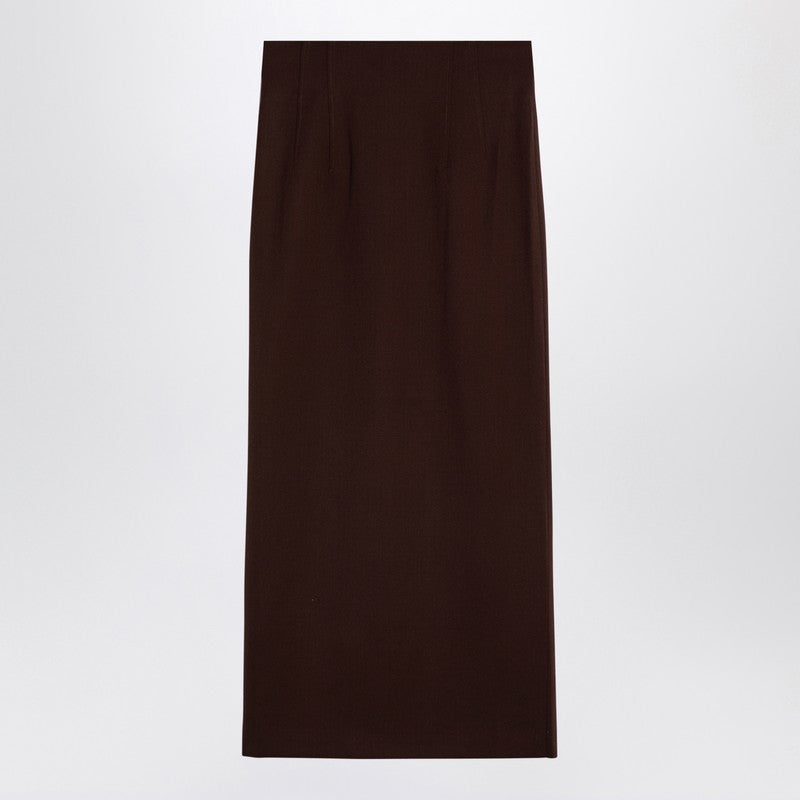 THE ANDAMANE Hot Chocolate Shelby maxi skirt in wool