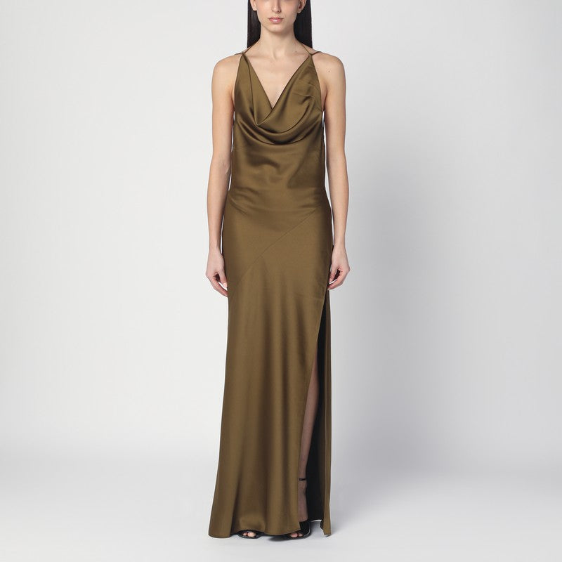 THE ANDAMANE Kaki dress with an open back