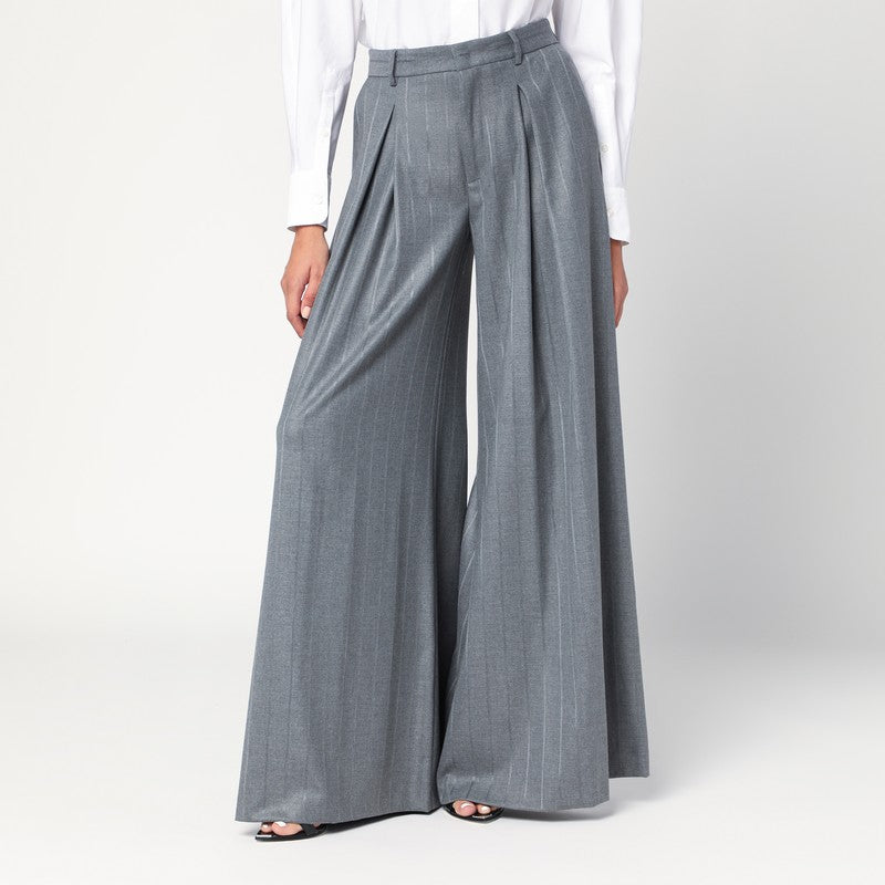 THE ANDAMANE Extra-wide grey pinstriped Tara trousers