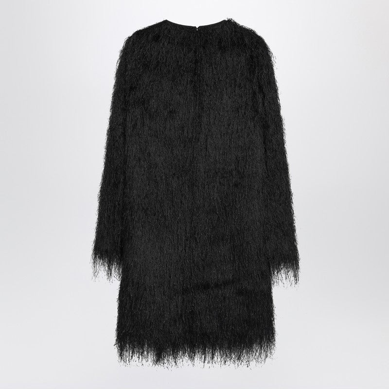Loulou Studio Black Tina fringed dress