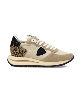 Sneakers Tropez Haute Women, Sand Black Animal-Print