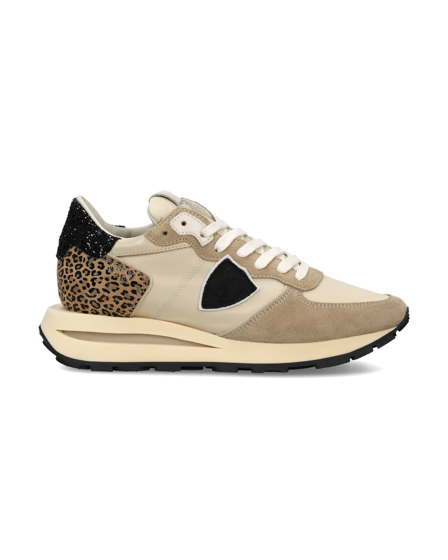 Sneakers Tropez Haute Women, Sand Black Animal-Print