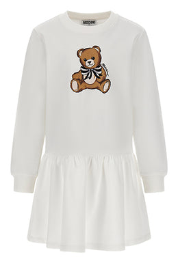 Teddy Bear Cotton Plush Dress POPPY RED