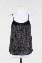 Twinset Black Beaded Woven Top