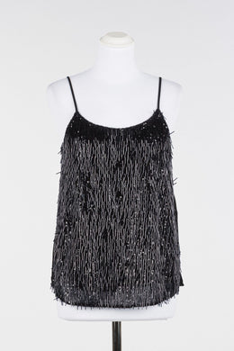Twinset Black Beaded Woven Top