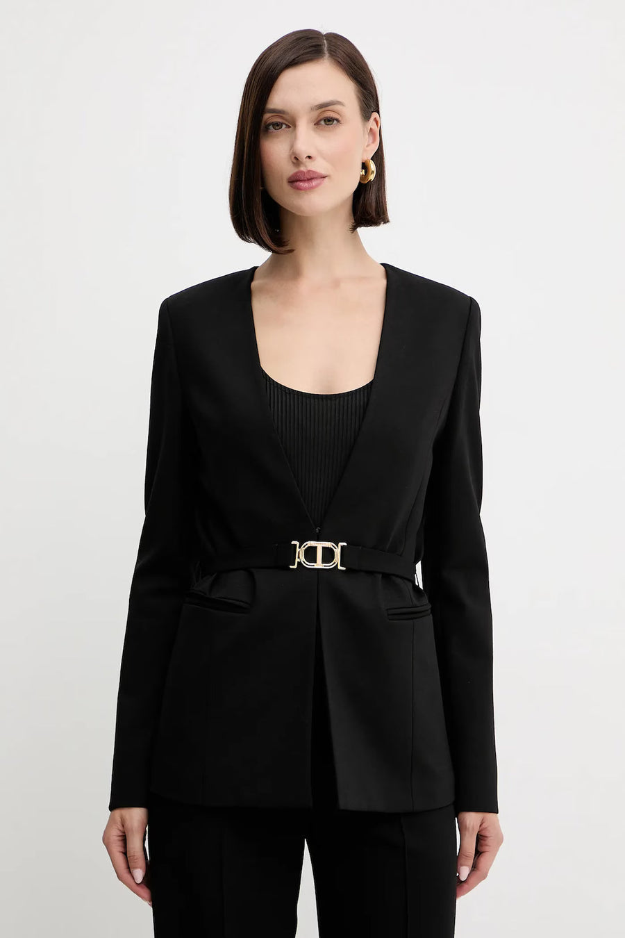 Twinset Black Knitted Belted Jacket