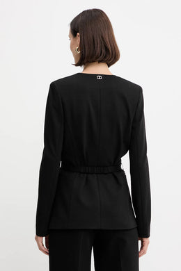 Twinset Black Knitted Belted Jacket