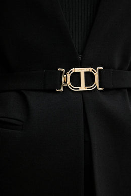 Twinset Black Knitted Belted Jacket
