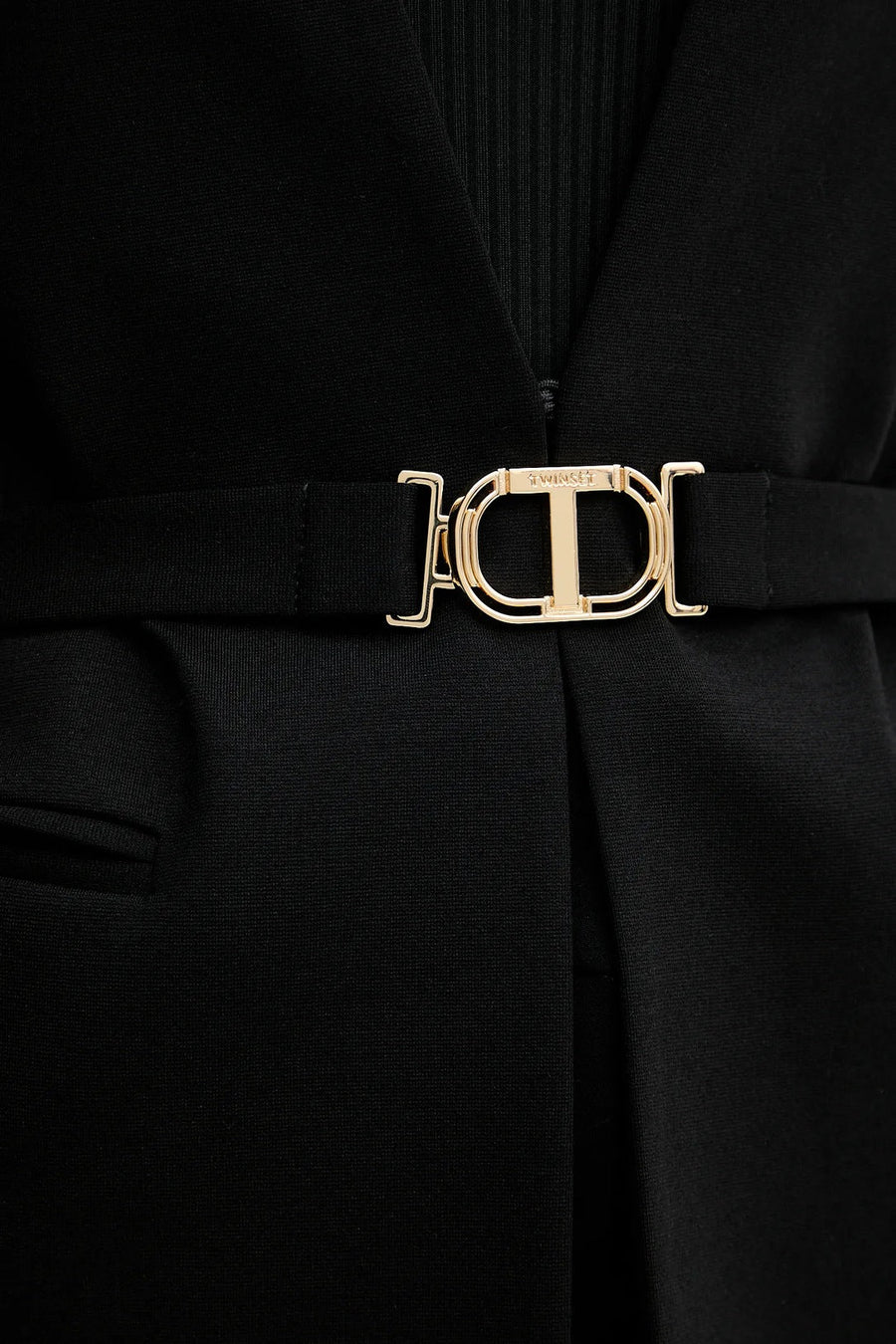 Twinset Black Knitted Belted Jacket