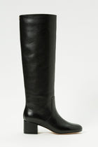 Twinset Black Leather Knee-High Boots