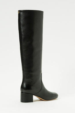 Twinset Black Leather Knee-High Boots